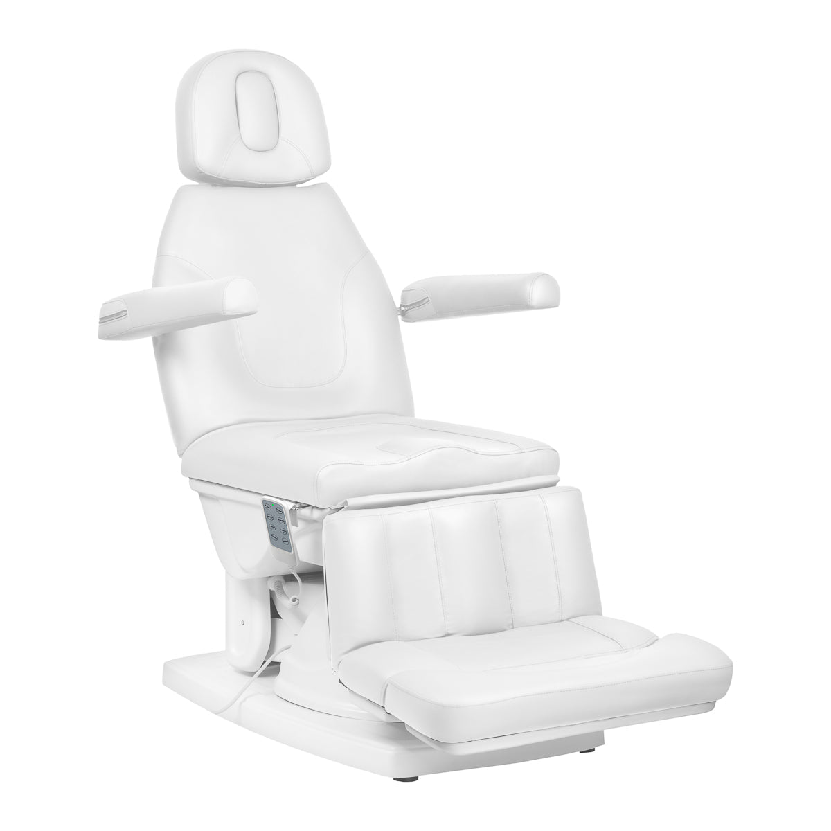 Kate electric podiatry chair by ACTIVESHOP with four actuators, white beauty salon furniture for foot care treatments