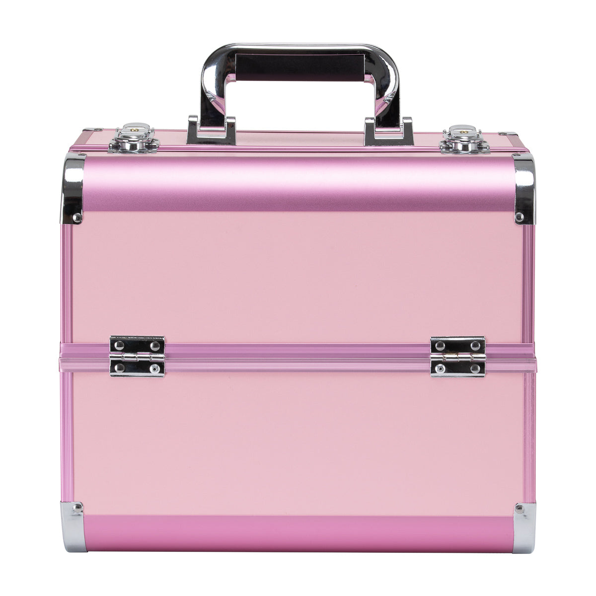Pink cosmetic case from ACTIVESHOP with multiple compartments, ideal for organizing makeup and beauty essentials.