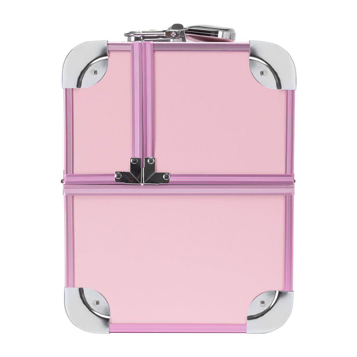 Pink cosmetic case from ACTIVESHOP with multiple compartments, designed for organizing makeup and beauty essentials.