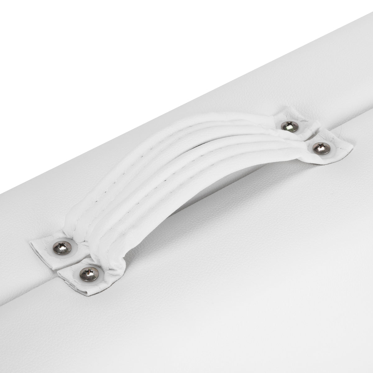 White BALANCE wooden folding massage table with 2 segments, measuring 190x70 cm, designed for professional massage therapy.