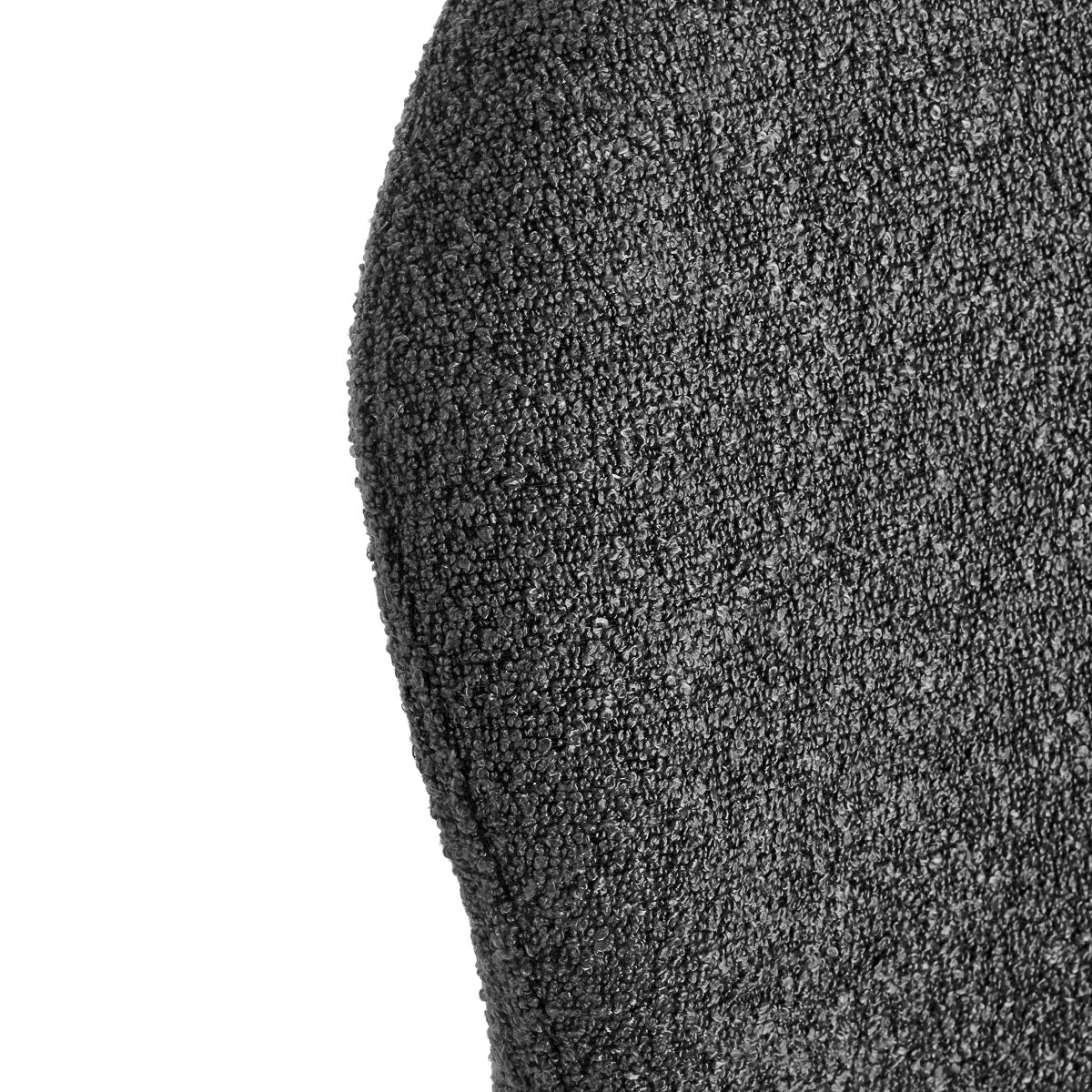 4RICO Lucente black sherpa chair with profiled backrest and black metal legs