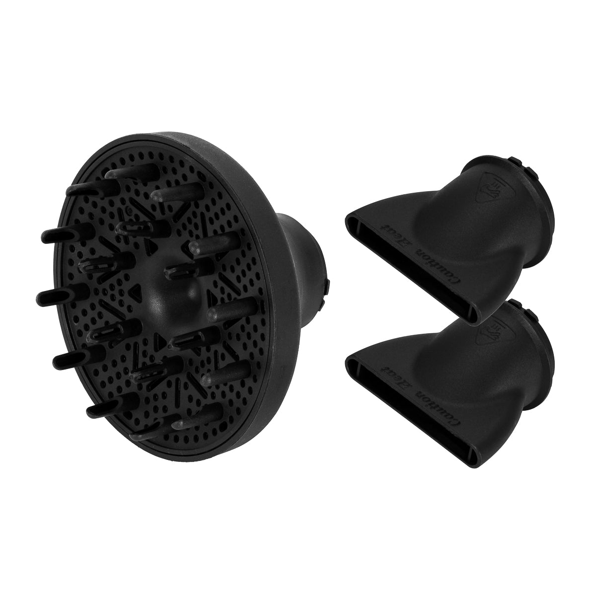 Kessner JET2 professional 2200W hair dryer with black and silver design, showing the nozzle and digital control panel.
