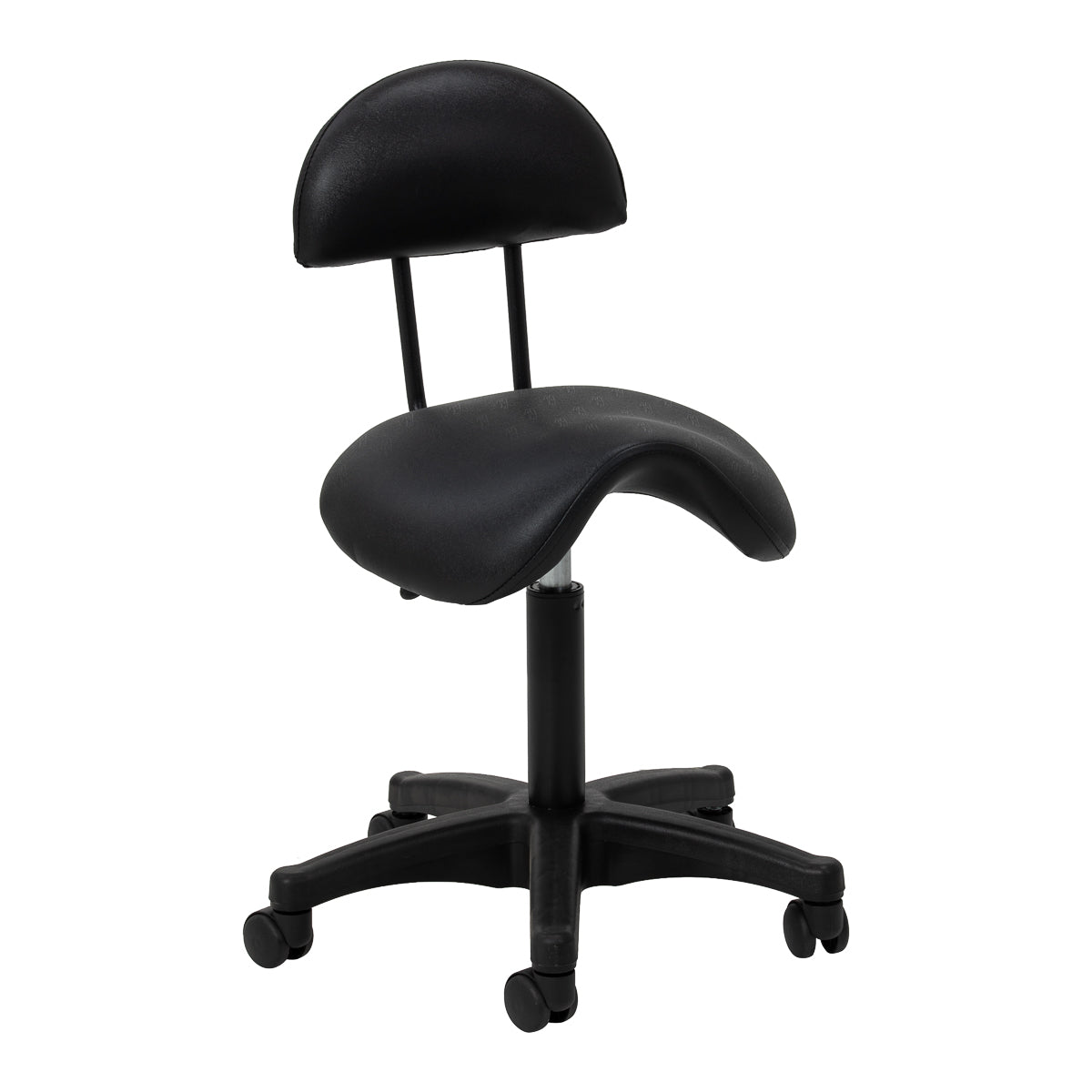 Banco cosmético preto tipo sela ACTIVESHOP 6001 com encosto