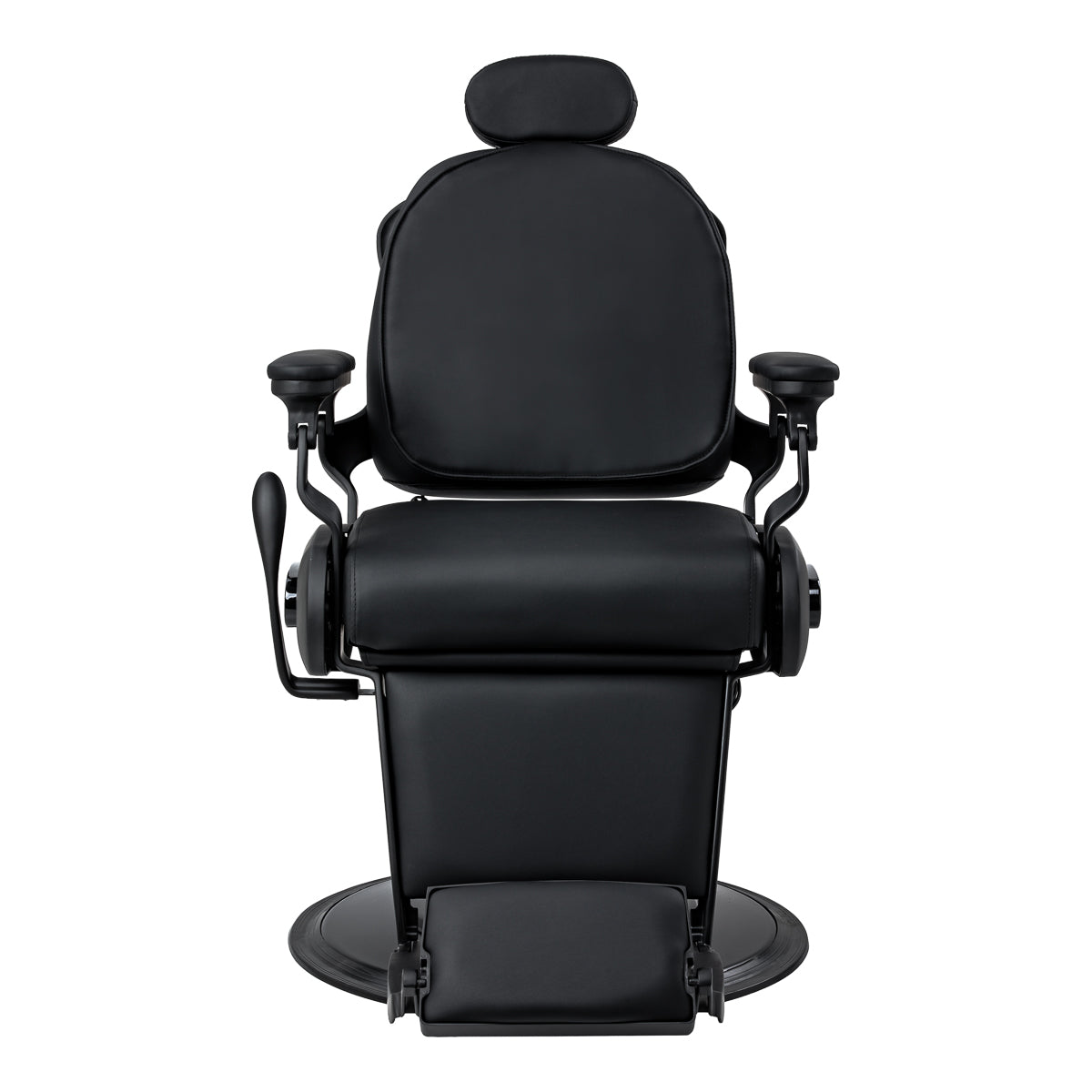 Gabbiano Francesco Cadeira De Barbeiro Com Massagem – Preta, Base Preta · Vista frontal