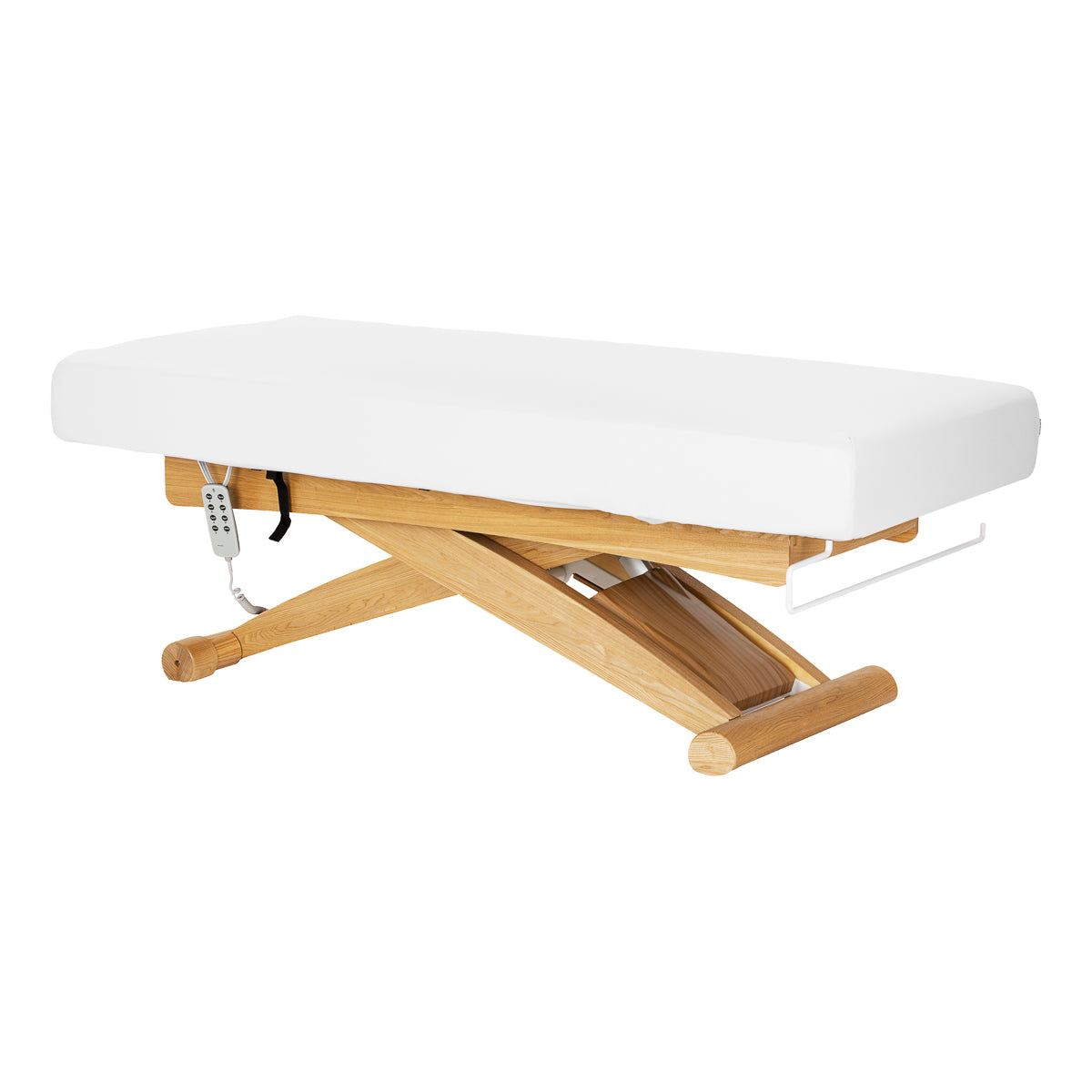 Sillon Siesta Marquesa SPA Elétrica – Branca, Base Castanho Claro · Vista geral