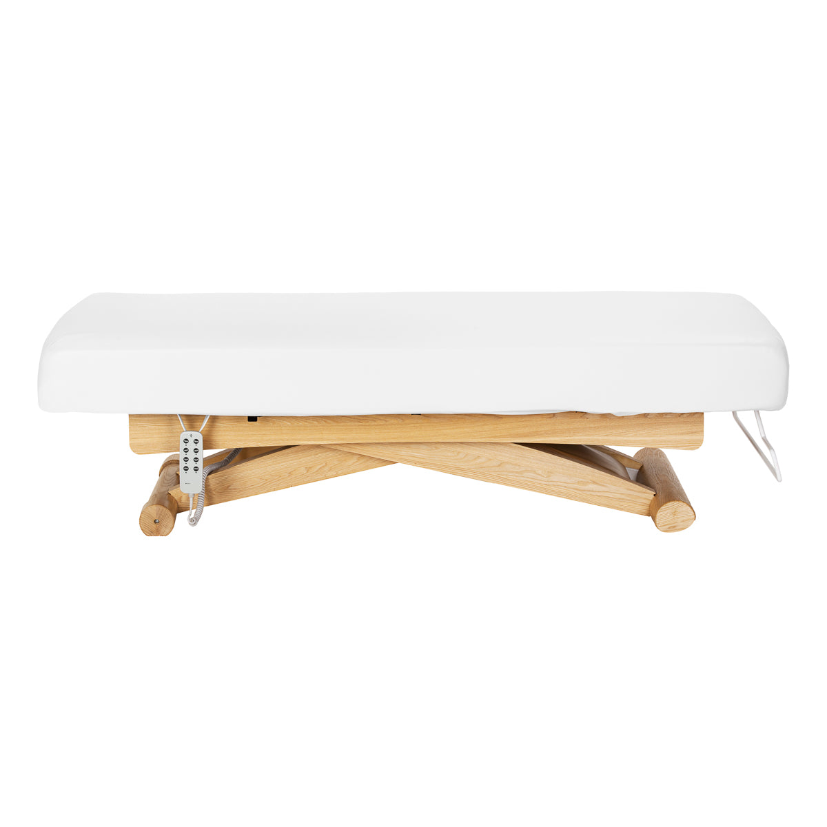 Sillon Siesta Marquesa SPA Elétrica – Branca, Base Castanho Claro · Vista lateral