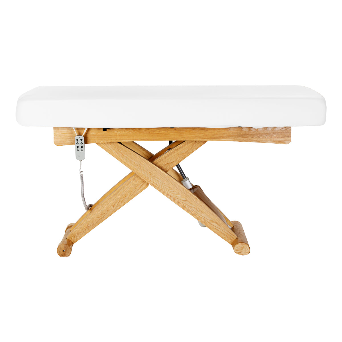 Sillon Siesta Marquesa SPA Elétrica – Branca, Base Castanho Claro · Vista lateral