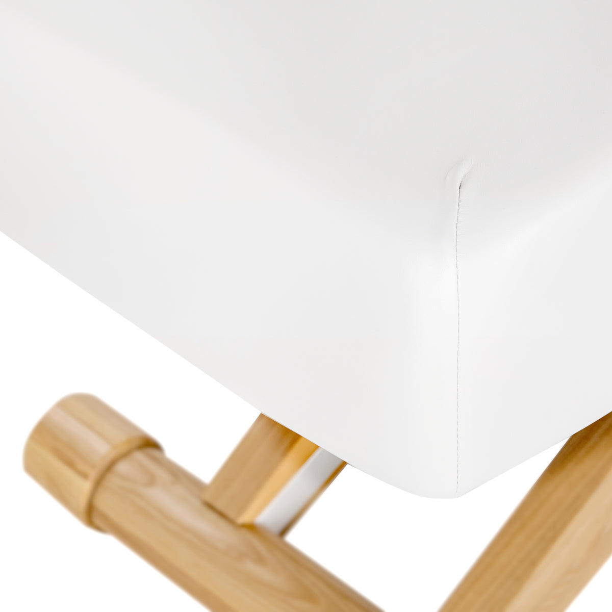 Sillon Siesta Marquesa SPA Elétrica – Branca, Base Castanho Claro · Base em madeira