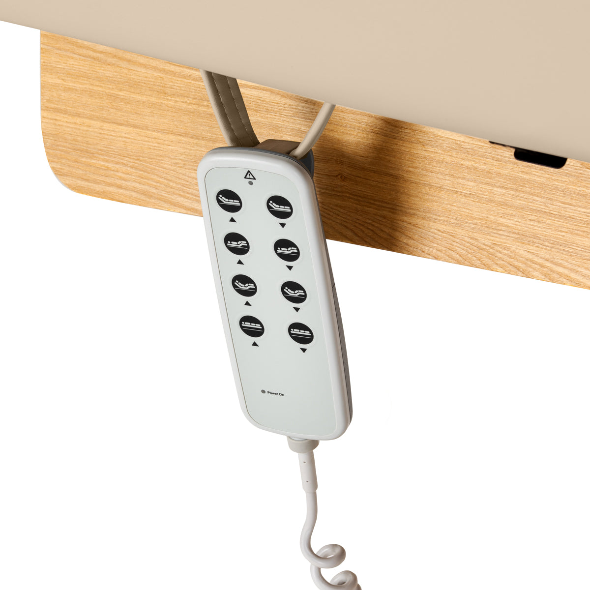 Sillon Siesta Marquesa SPA Elétrica – Bege, Base Castanho Claro · Comando