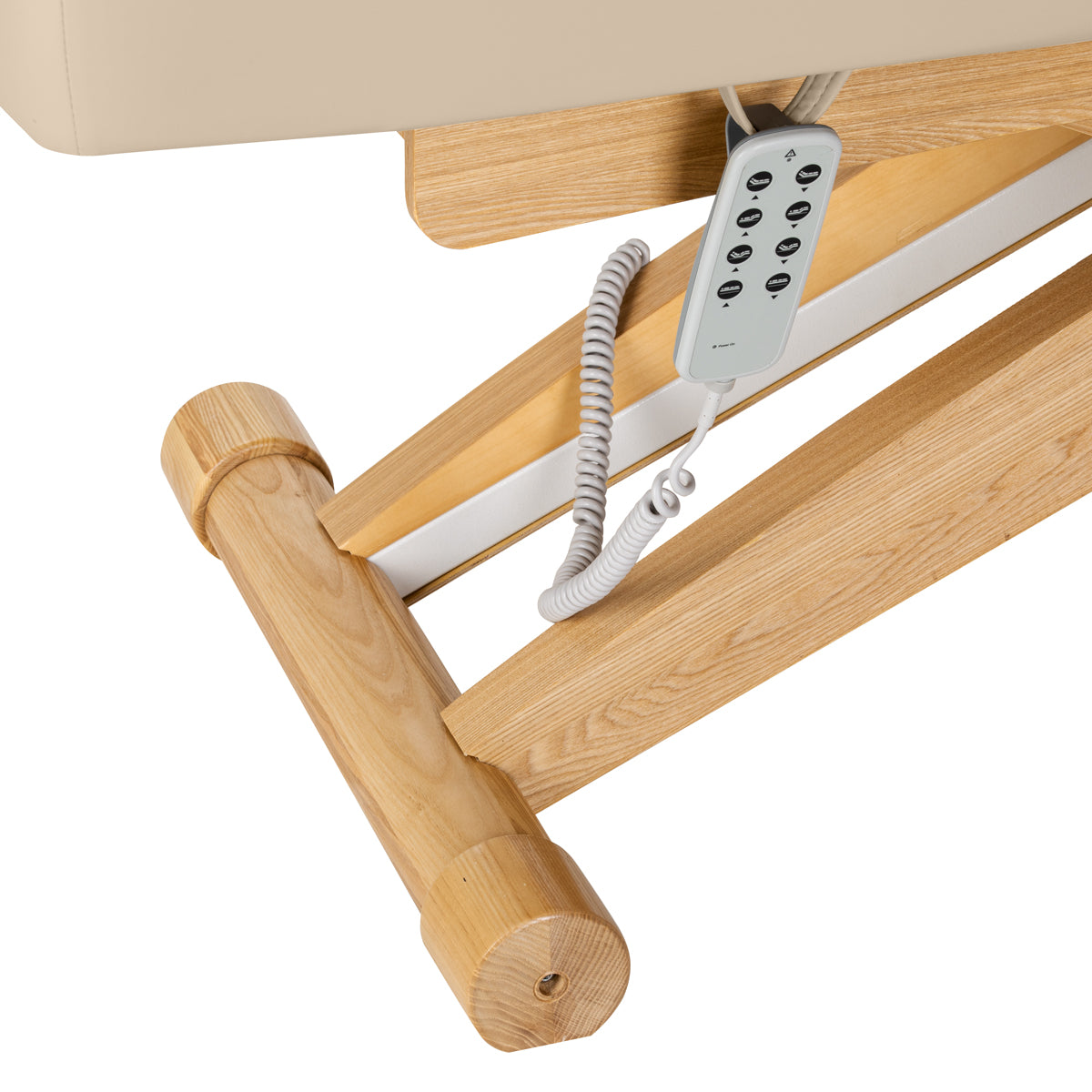 Sillon Siesta Marquesa SPA Elétrica – Bege, Base Castanho Claro · Comando
