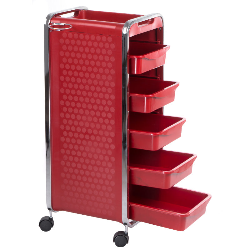 Red Hairdressing Assistant NG-ST005 from Beauty System, showcasing its compact design and professional hair styling features.