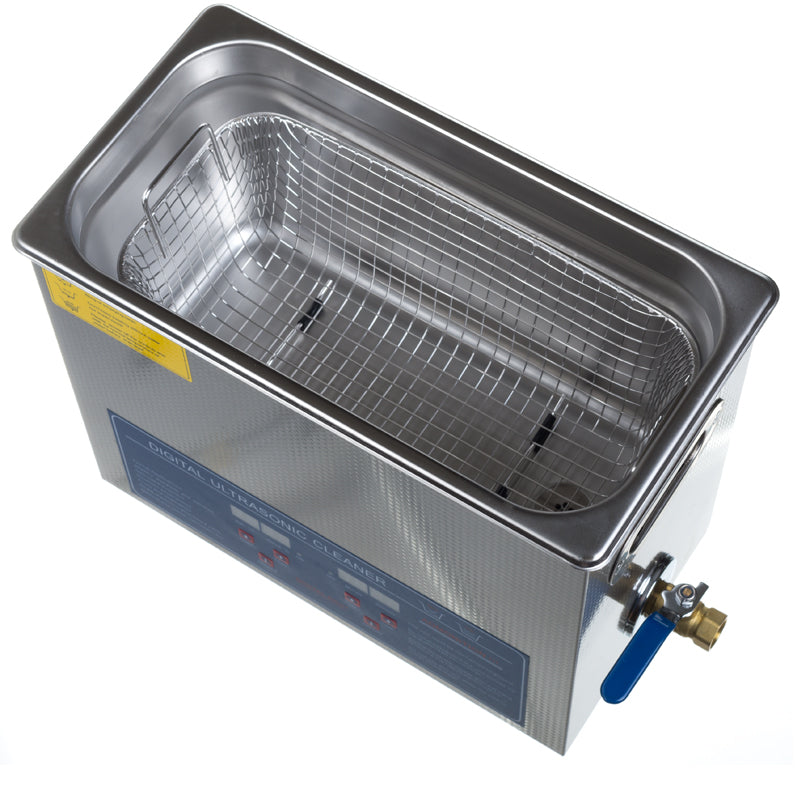 Beauty System Ultrasonic Cleaner 6L BS-UC6 with 200W power, stainless steel tank, digital control, and compact design.