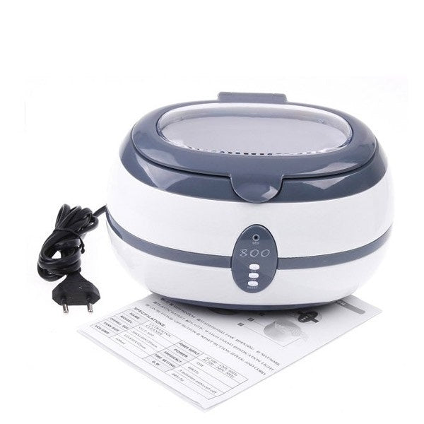 Professional Ultrasonic Cleaner VGT-800 by Beauty System with 600ml capacity, featuring stainless steel tank and digital controls.