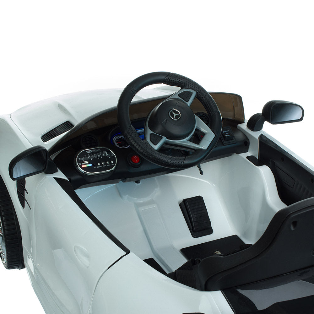 Dziecięcy fotel fryzjerski Mercedes biały - BVShop