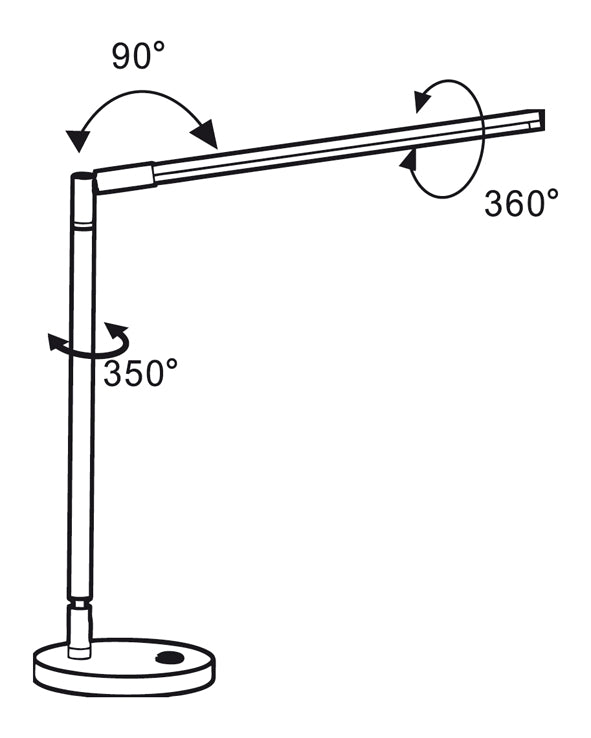 Beauty System PROMED LTL-749 LED table lamp with non-shadow lighting on a desk, modern design, and adjustable arm.