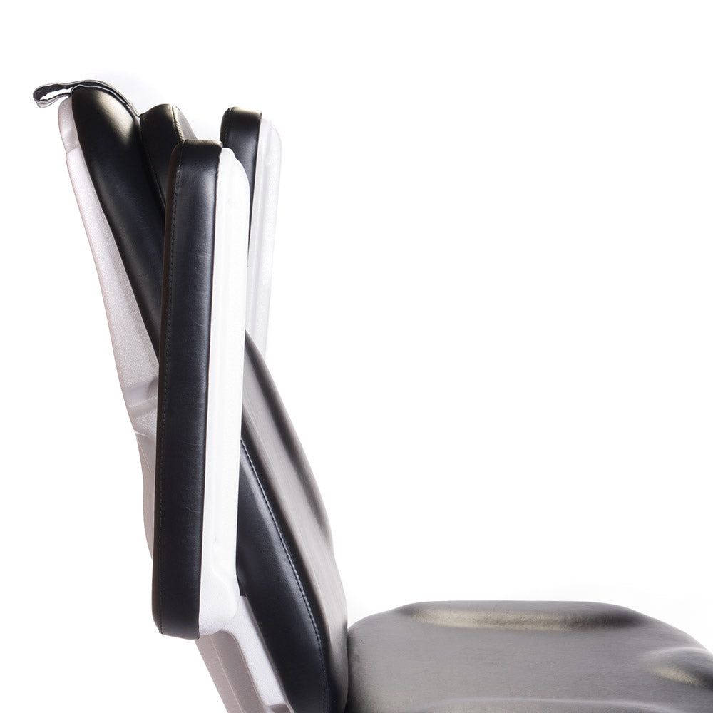 Black electrical beauty chair, MODENA PEDI BD-8294 by Beauty System, with padded seat and adjustable backrest for salon treatments.