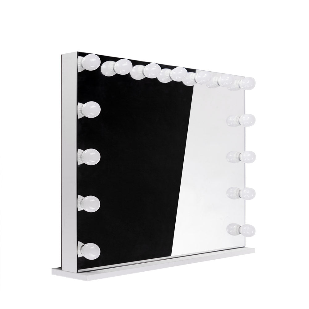 LED illuminated mirror by Beauty System, Hollywood style, 120x80cm, with built-in lighting and sleek modern design.