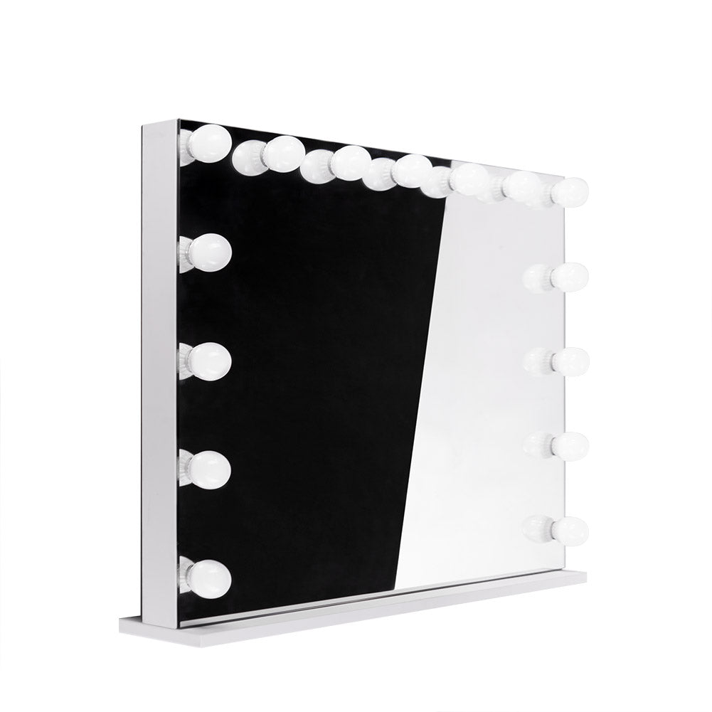 LED illuminated Hollywood mirror by Beauty System with 120x80cm size, featuring bright LED lights and a sleek reflective surface.