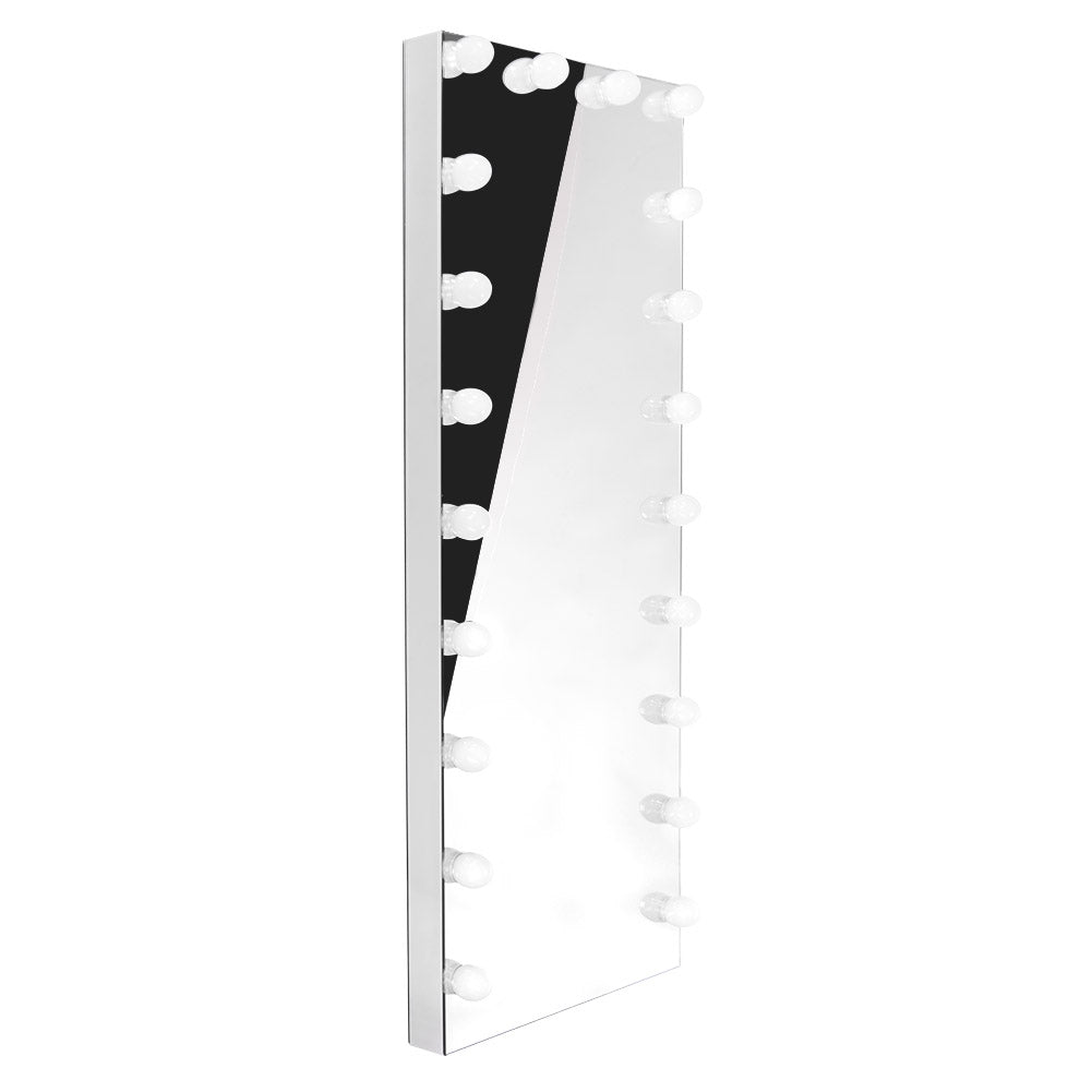 Beauty System Hollywood LED illuminated mirror, 175x80cm, with bright built-in LED lights and sleek design.