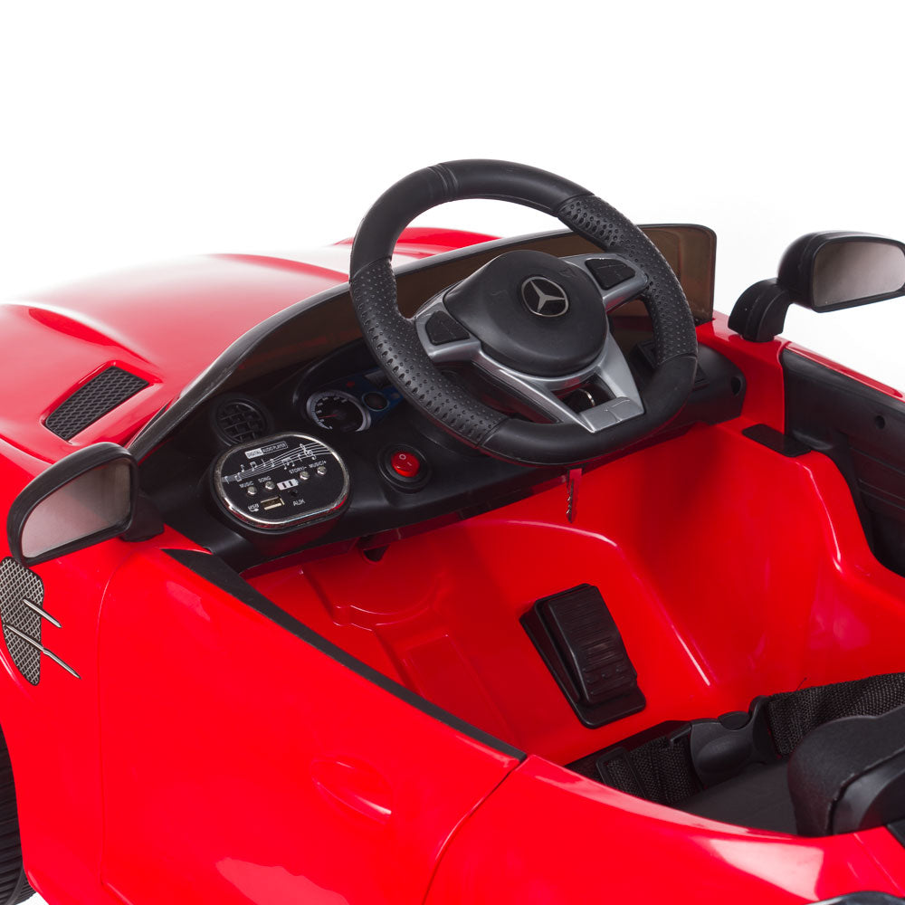 Dziecięcy fotel fryzjerski Mercedes czerwony - BVShop