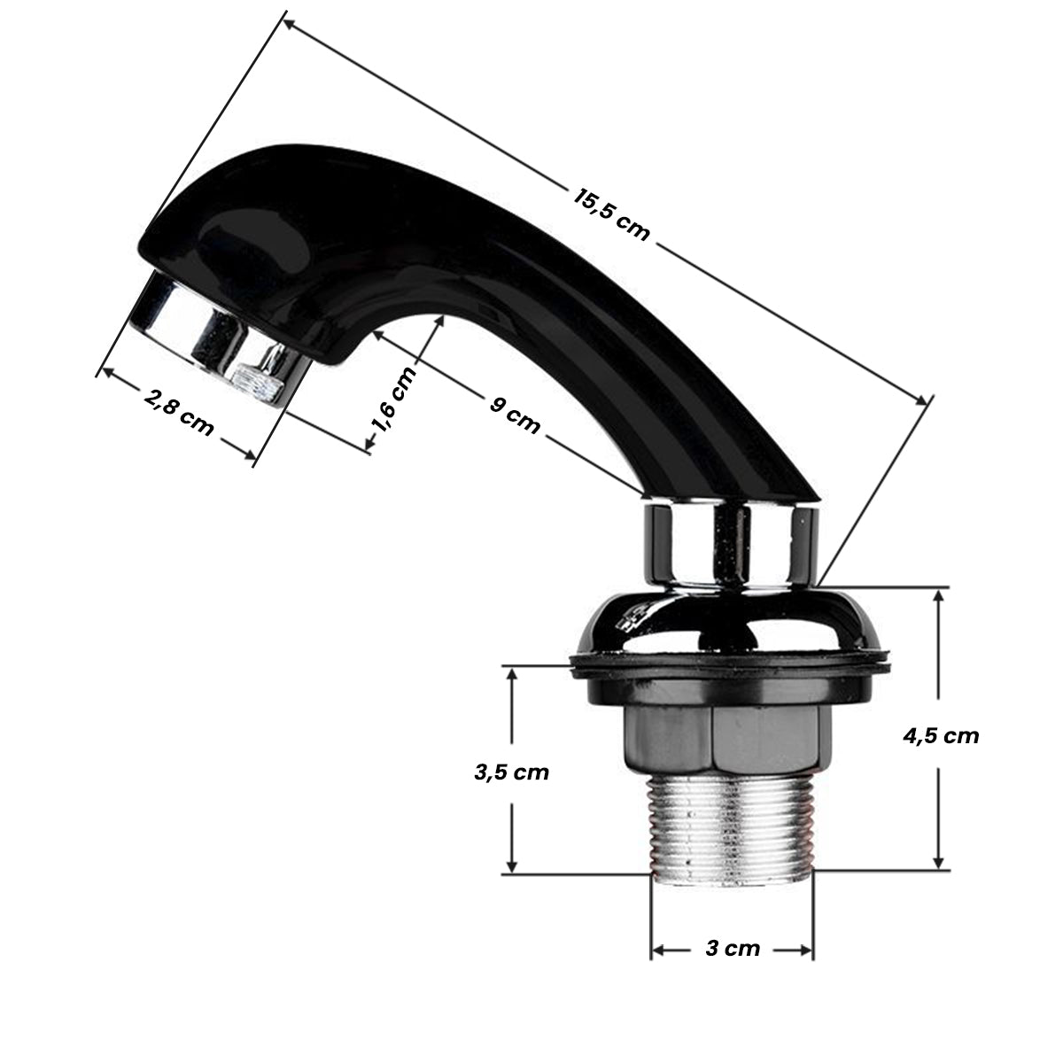 Black hand shower for a hairdressing wash stand - BVShop