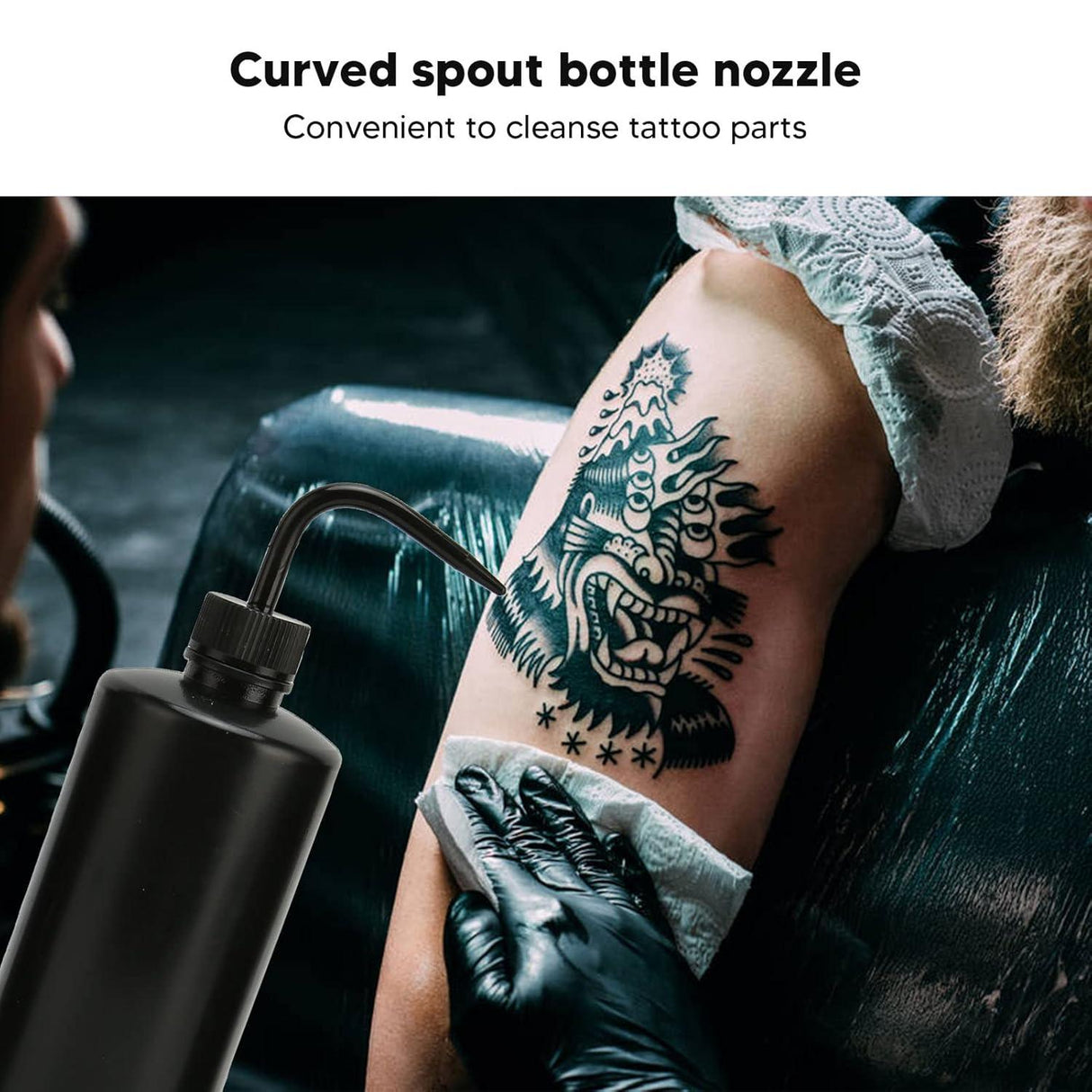 Black Plastic Wash Bottle 500ml - BVShop