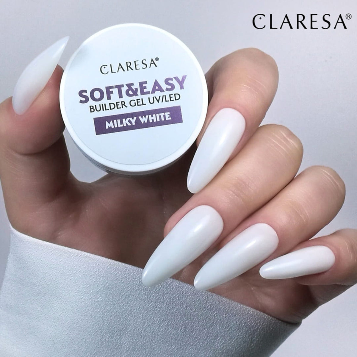 Claresa building gel Soft&Easy gel milk white 90g - BVShop