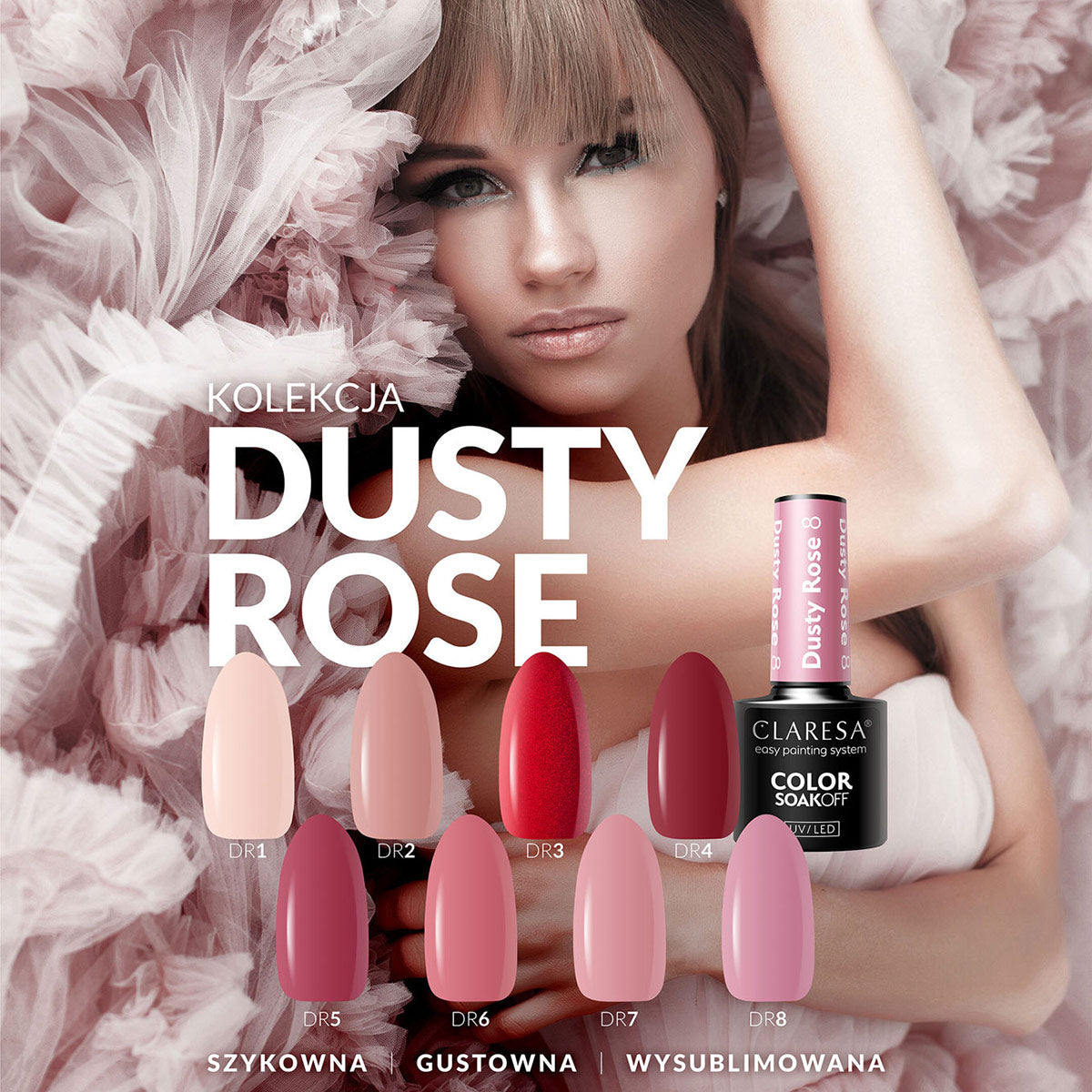 CLARESA Hybrid nail polish DUSTY ROSE 5 -5g - BVShop