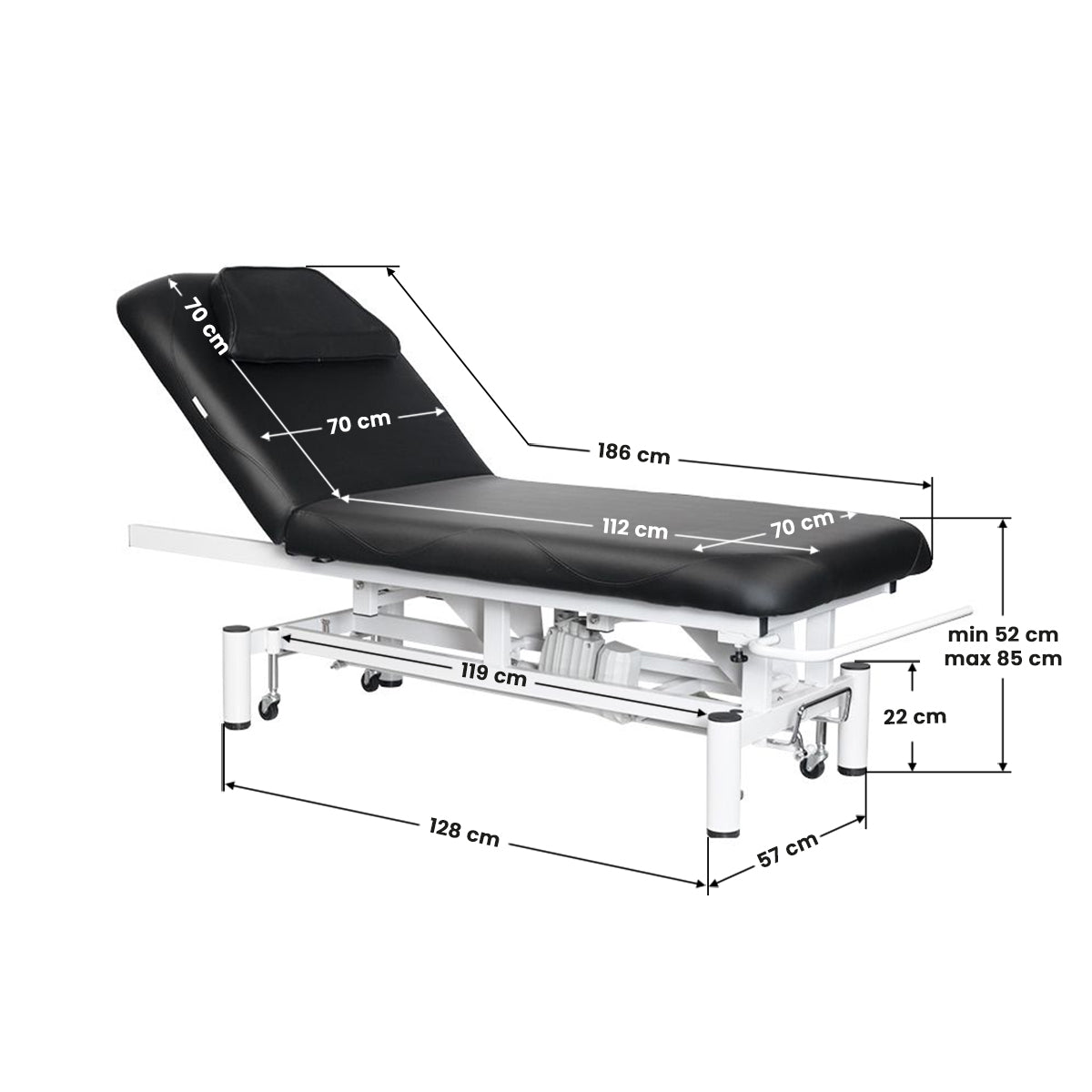 Electric bed for massage azzurro 684 1 strong black - BVShop