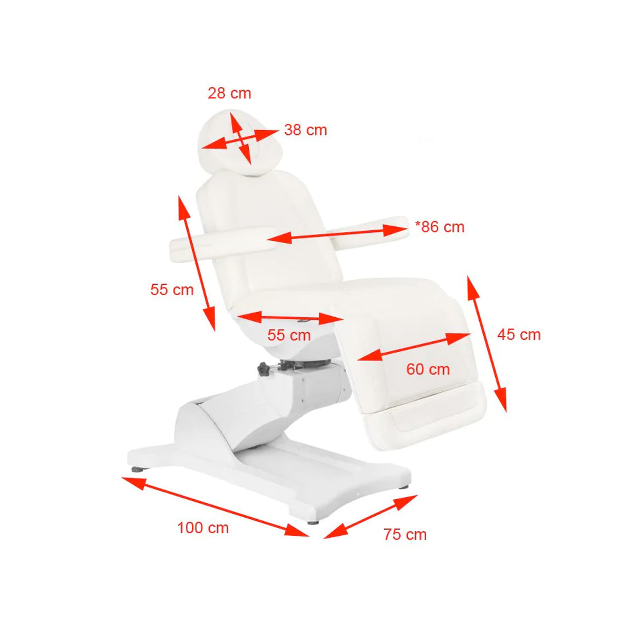 Electric cosmetic chair azzurro 869a rotary 4 engine white - BVShop
