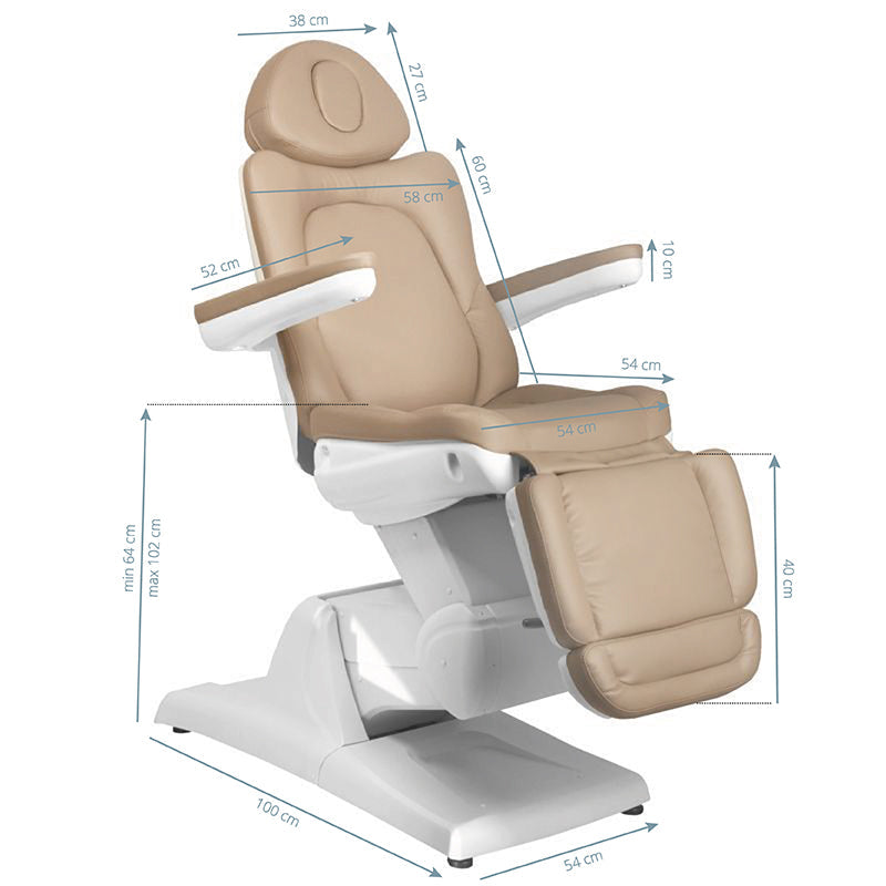 Electric cosmetic chair azzurro 870 3 strong cappuccino - BVShop