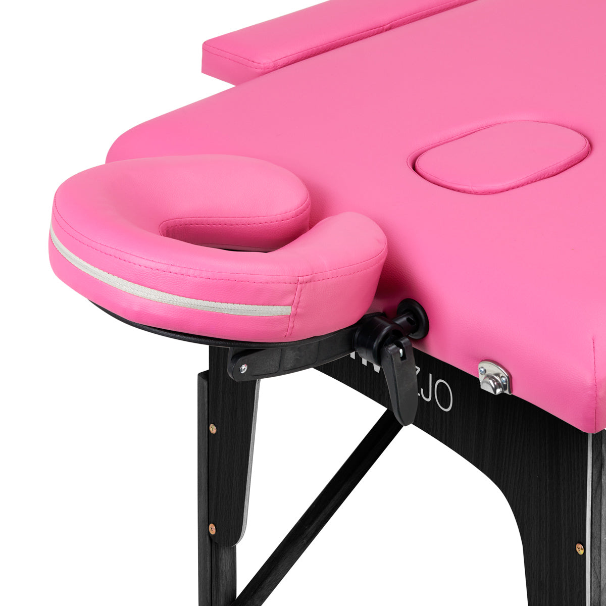Folding massage table wooden Activ Fizjo comfort 2 segment pink black wood - BVShop