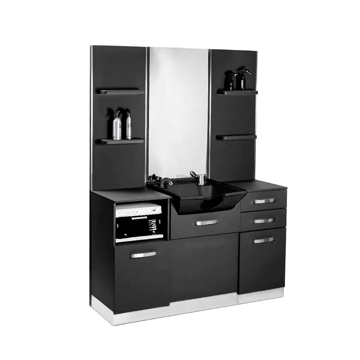 Gabbiano B085B hairdresser's console with washbasin black - BVShop