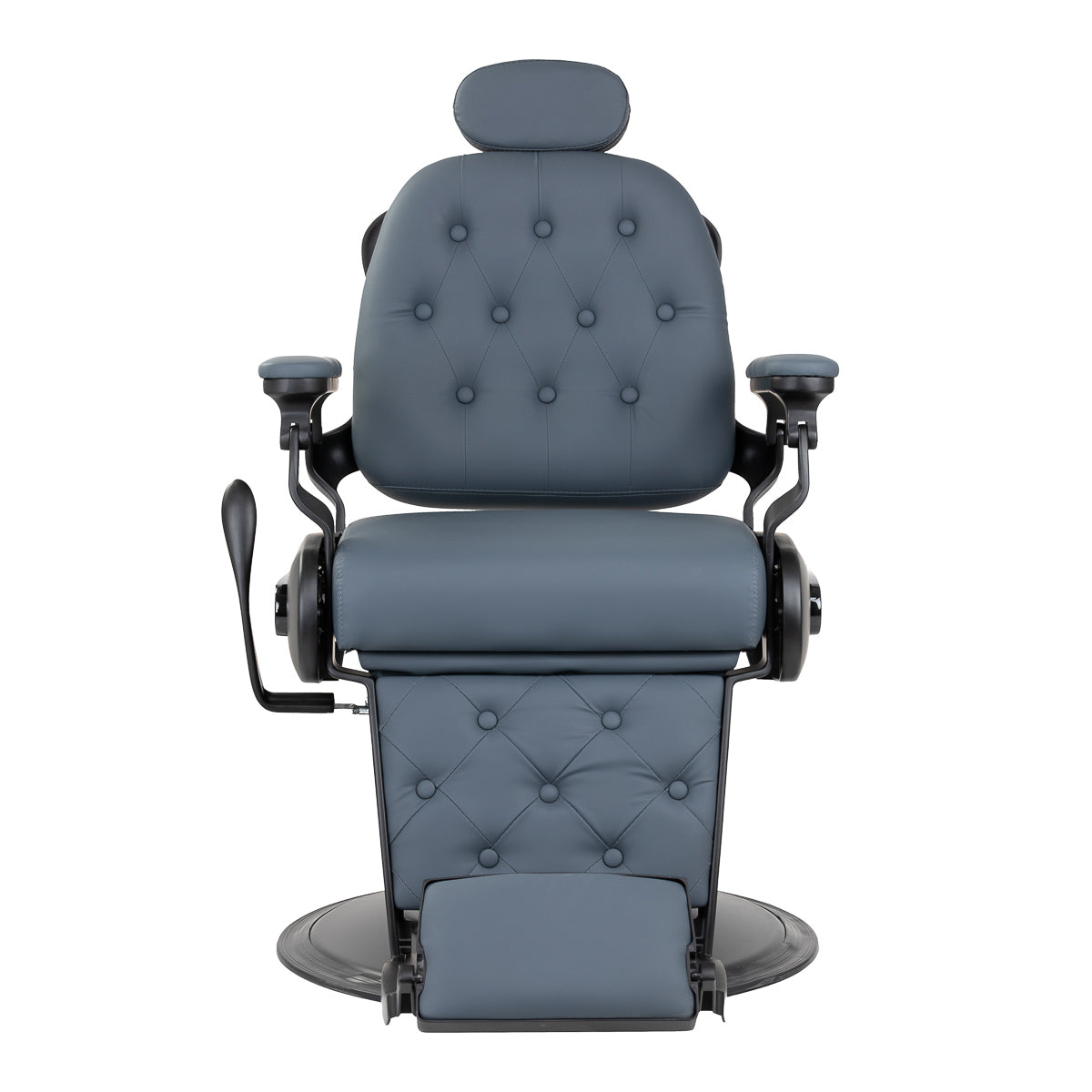 Gabbiano Francesco barber chair in graphite with brushed black frame - BVShop