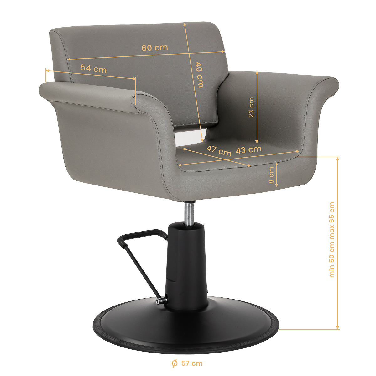 Gabbiano Lucca hairdressing chair grey - BVShop