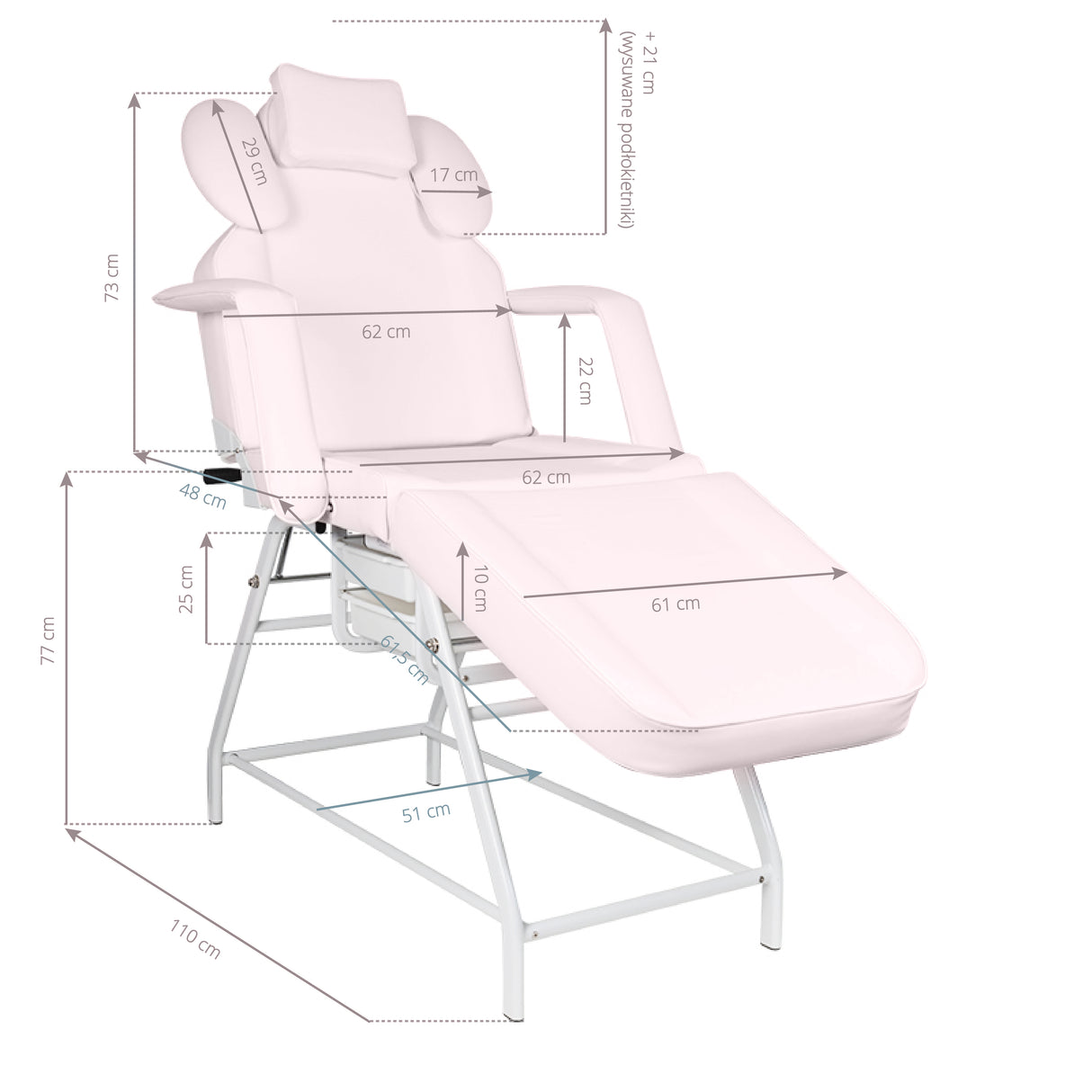Ivette eyelash treatment chair pink - BVShop