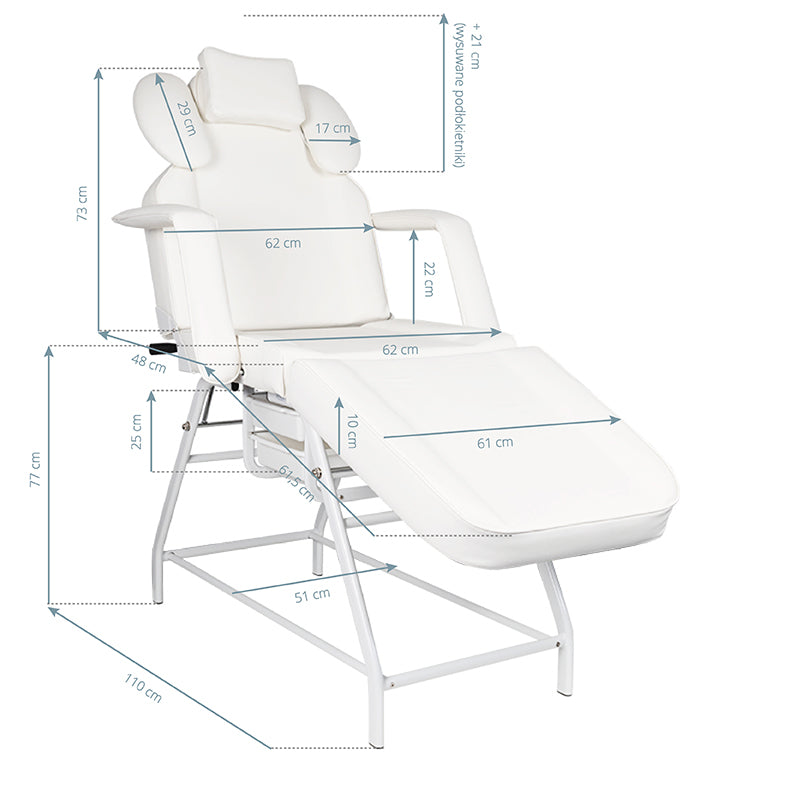 Ivette eyelash treatment chair white - BVShop