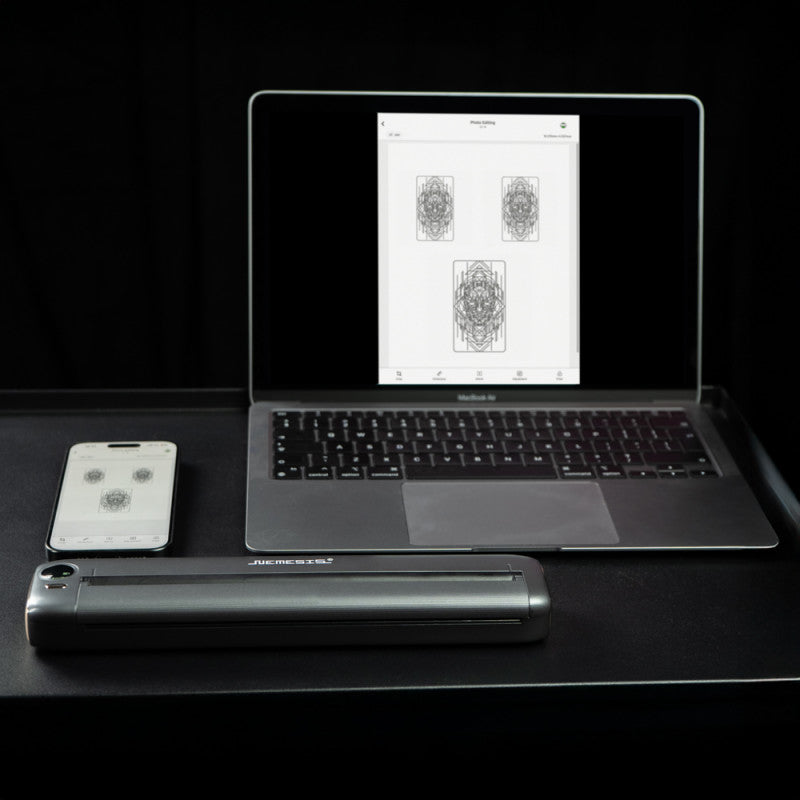 Nemesis Wireless Stencil Printer showing sleek design and control panel for precise stencil printing.