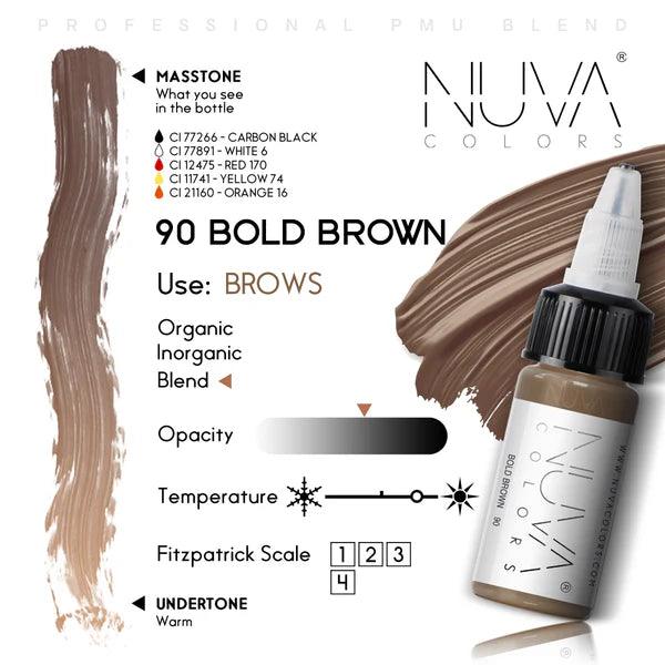 Nuva Colors Eyebrow Pigments 90 BOLD BROWN 15ml - BVShop