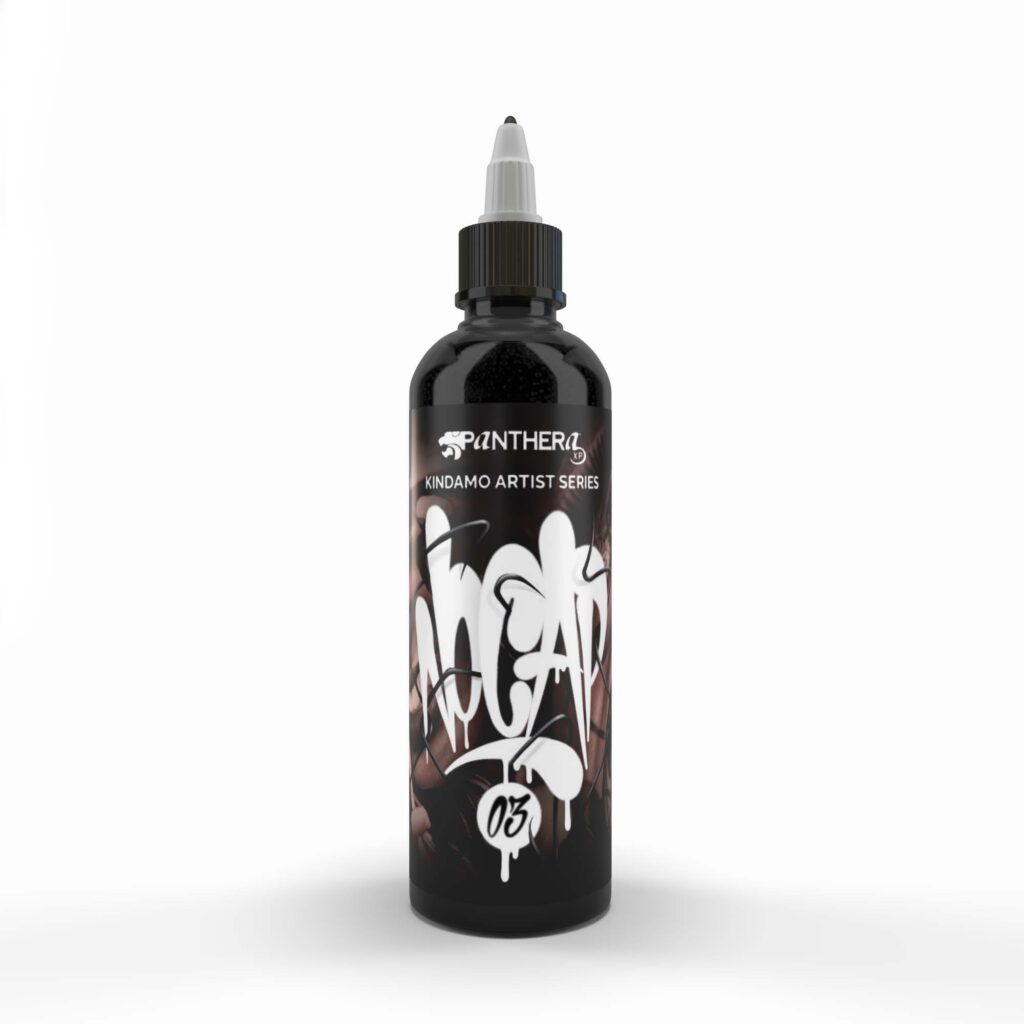 Panthera X Kindamo No Cap 03 Pigmento Para Tatuagem 150ml — frasco sobre fundo branco