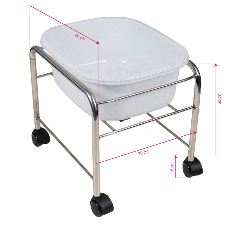 Straight pedicure tray with chrome wheels - BVShop