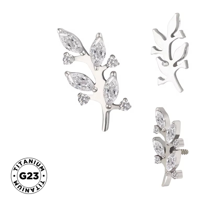 Anel de Titânio em Forma de Ramo