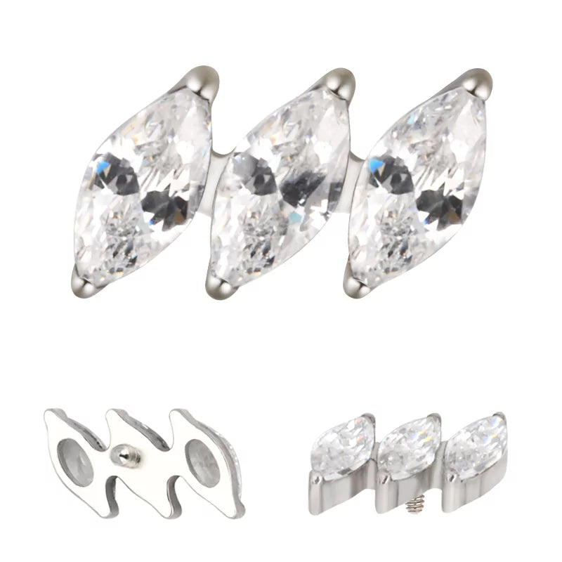 Anel de Titânio Diagonal Marquise