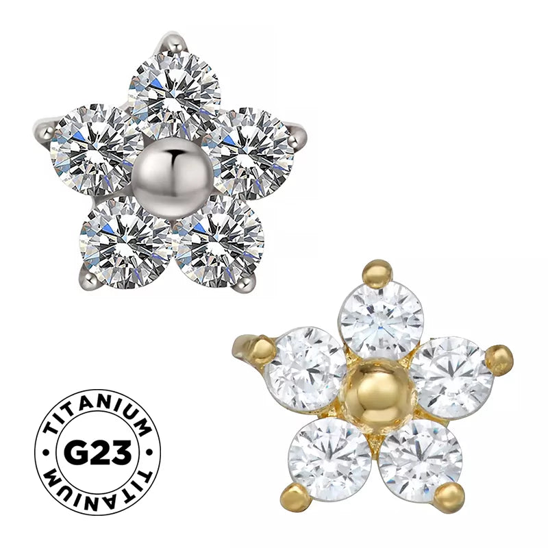 Anel de Titânio Flor