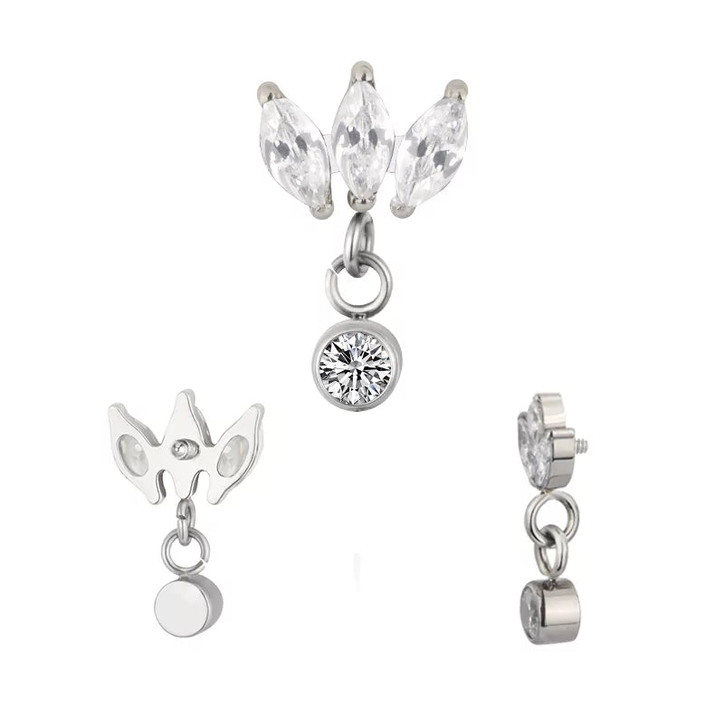 Anel de Titânio com Engaste Marquise