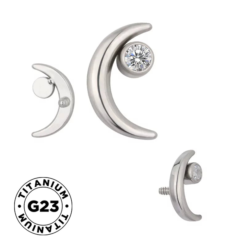 Anel de Titânio com Aro de Lua