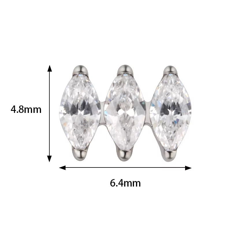 Anel de Titânio Paralelo Marquise