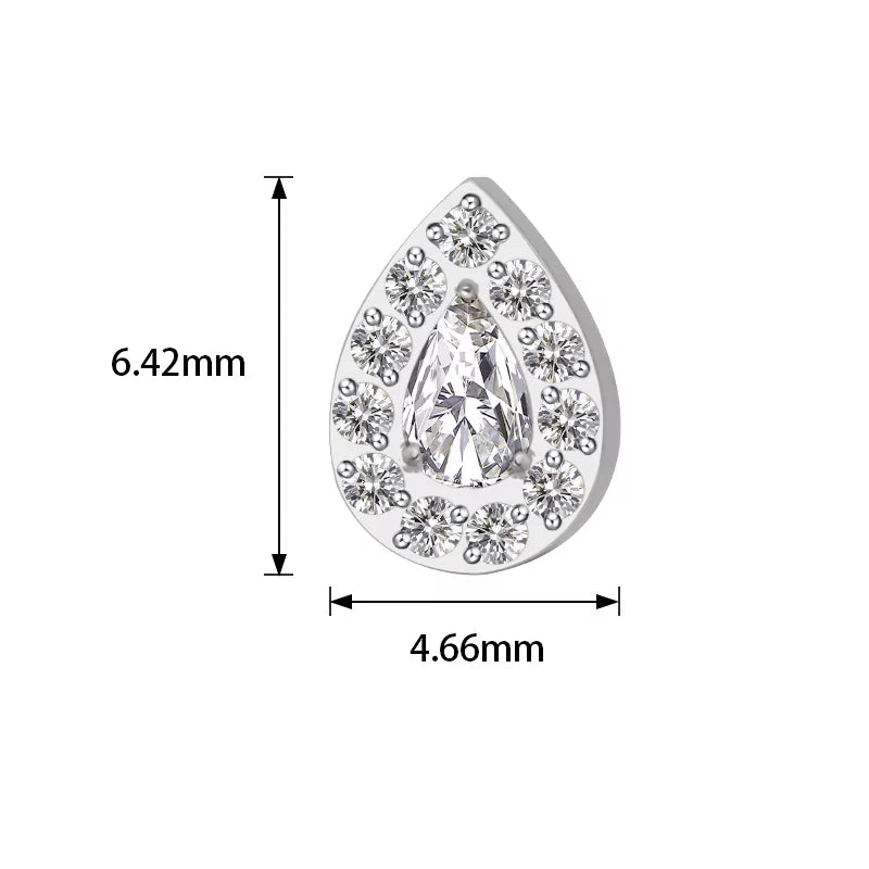 Anel de Titânio com Pave em Forma de Pera