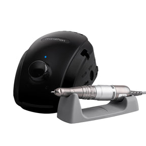 Saeyang Marathon 3 Champion nail drill in black with H200 handpiece, professional electric nail drill for salon use.
