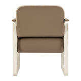 Light brown Omega Grandeur waiting room chair by OMEGA with padded seat and backrest, suitable for office or reception areas.
